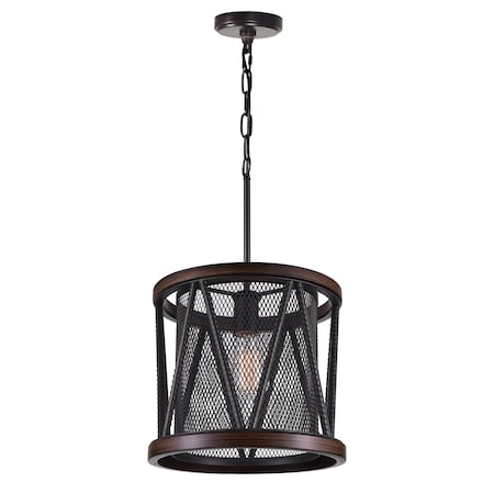 Cwi Lighting Parsh 1 Light Drum Shade Mini Chandelier With Pewter Finish 9954P13-1-101